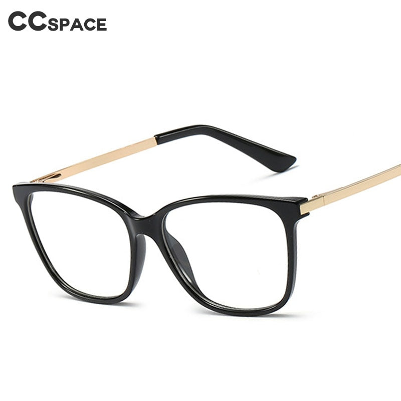 CCspace Unisex Full Rim Square Cat Eye Tr 90 Titanium Frame Eyeglasses 48152 Full Rim CCspace