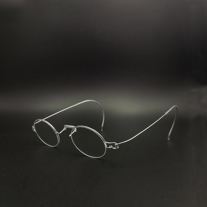 Yujo Unisex Full Rim Eyeglasses Oval Stainless Steel Y011 Full Rim Yujo