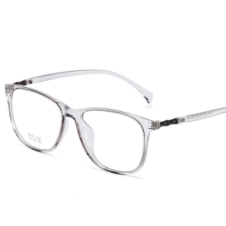 Reven Jate Unisex Full Rim Square Tr 90 Eyeglasses 8085 Full Rim Reven Jate transparent-grey