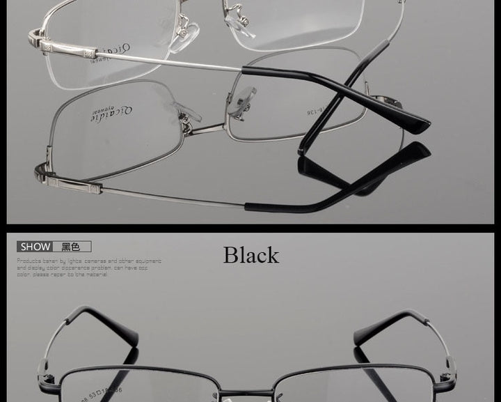 Bclear Men's Semi Rim Square Alloy Eyeglasses 2008 Semi Rim Bclear