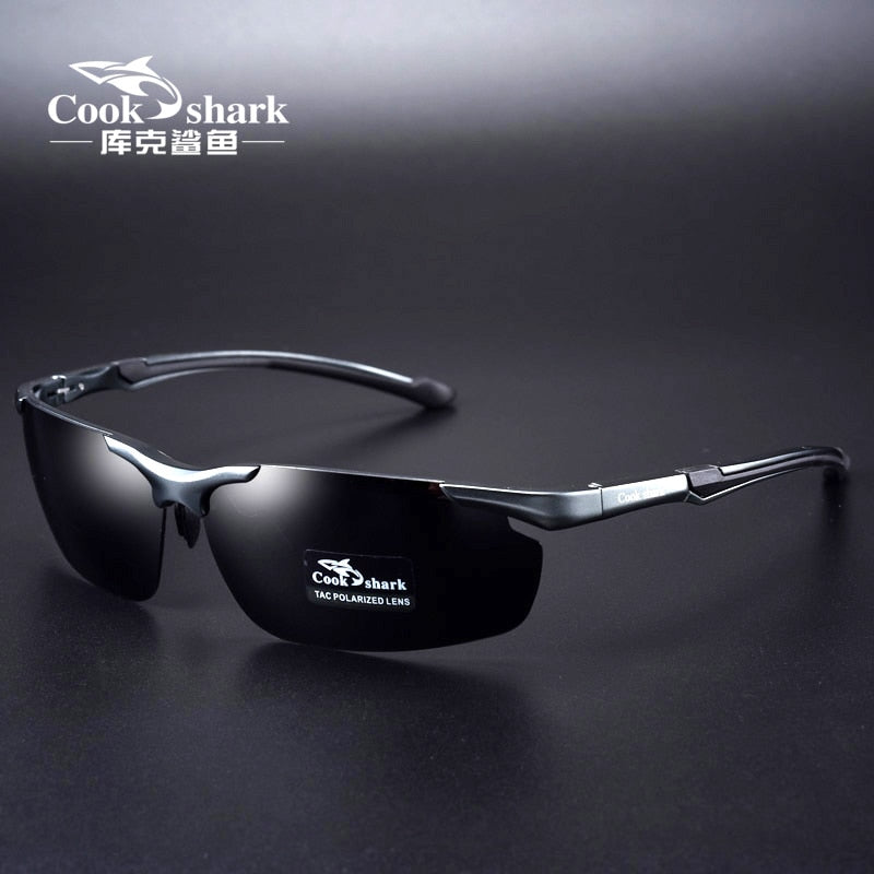 Cookshark Brand Men's Sunglasses Polarized Driving Hipster 8016 Sunglasses Cook Shark Gray