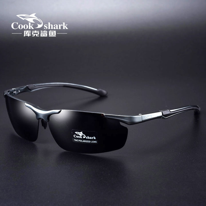 Cookshark Brand Men's Sunglasses Polarized Driving Hipster 8016 Sunglasses Cook Shark Gray