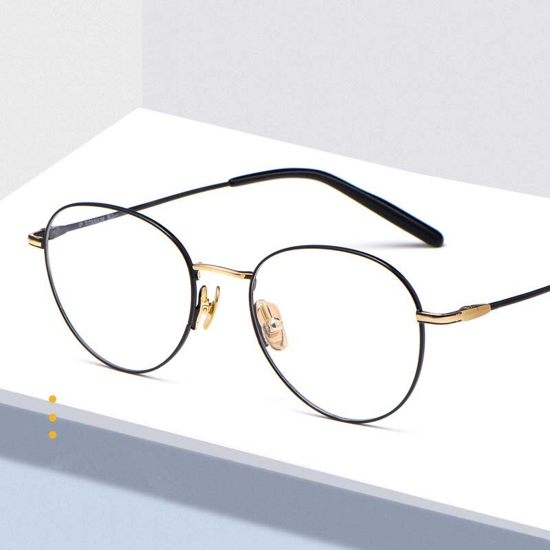 Muzz Unisex Full Rim Round B Titanium Frame Eyeglasses 15022 Full Rim Muzz