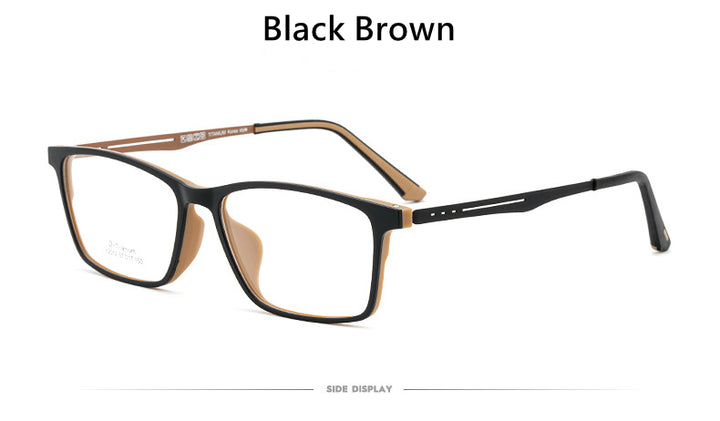 Hdcrafter Men's Full Rim Square Titanium Frame Eyeglasses Y2012 Full Rim Hdcrafter Eyeglasses