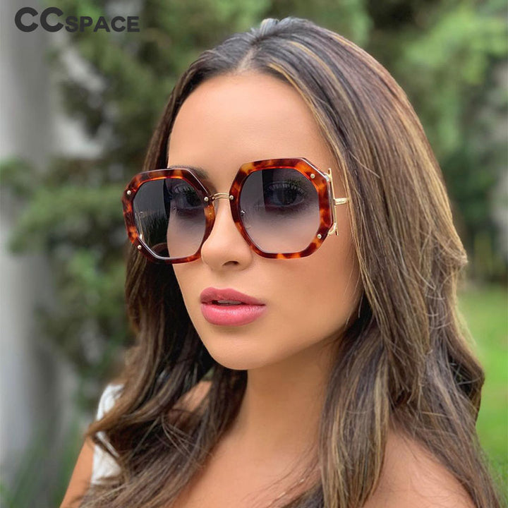 CCspace Women's Full Rim Polygon Square Frame Sunglasses 48154 Sunglasses CCspace Sunglasses