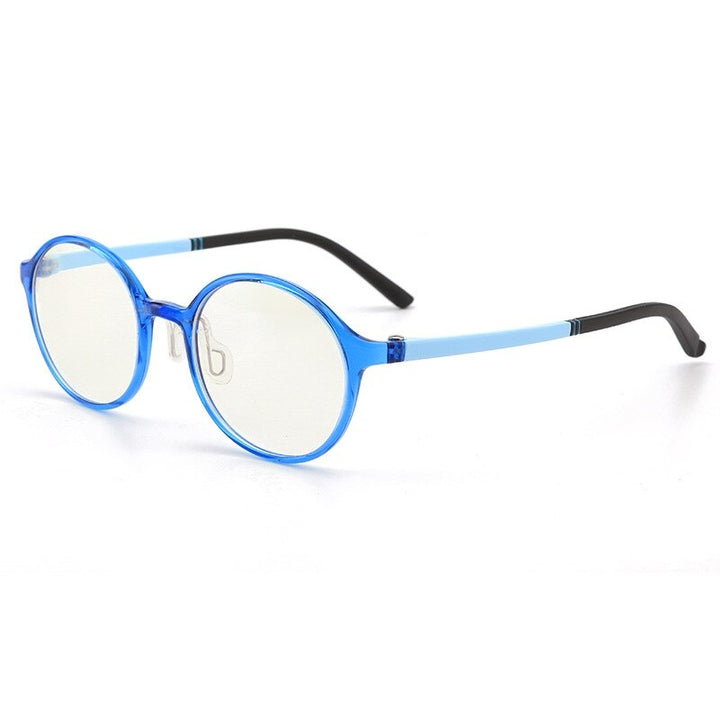 Yimaruili Unisex Children's Full Rim Acetate Frame Eyeglasses HY224 Full Rim Yimaruili Eyeglasses Transparent Blue