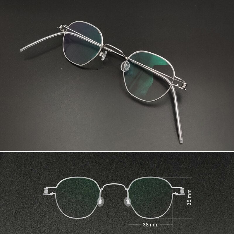 Yujo Unisex Polygonal Full Rim Stainless Steel Eyeglasses Y029 Full Rim Yujo