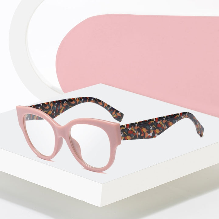 Hotony Women's Full Rim Cat Eye Acetate Frame Eyeglasses 92161 Full Rim Hotony