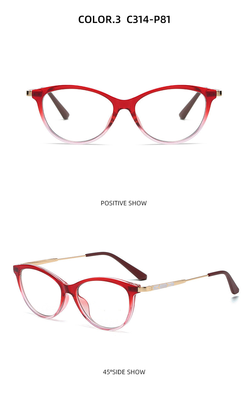 Hotony Women's Full Rim Cat Eye TR 90 Resin Alloy Frame Eyeglasses Tr2332 Full Rim Hotony