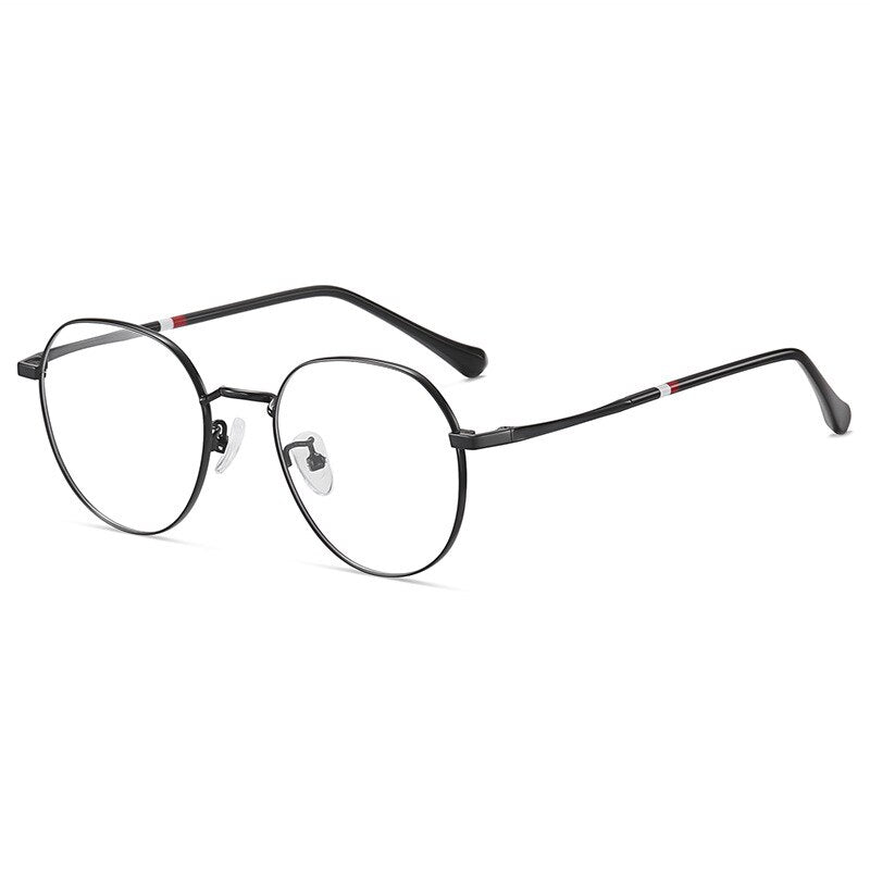 Yimaruili Unisex Full Rim Round Alloy Frame Eyeglasses Y1919 Full Rim Yimaruili Eyeglasses Black