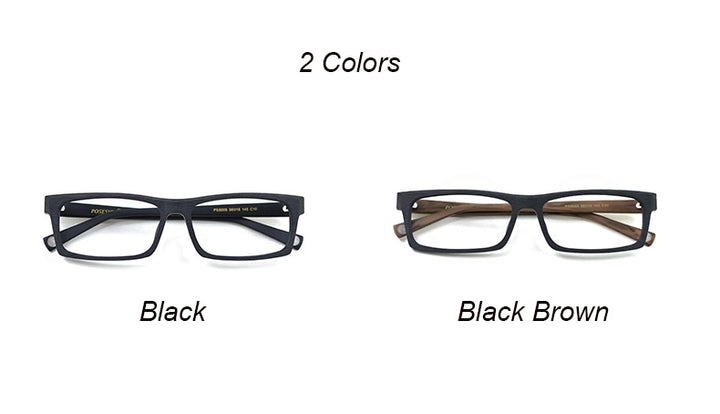 Hdcrafter Men's Full Rim Rectangle Wood Frame Eyeglasses Ps8005 Full Rim Hdcrafter Eyeglasses