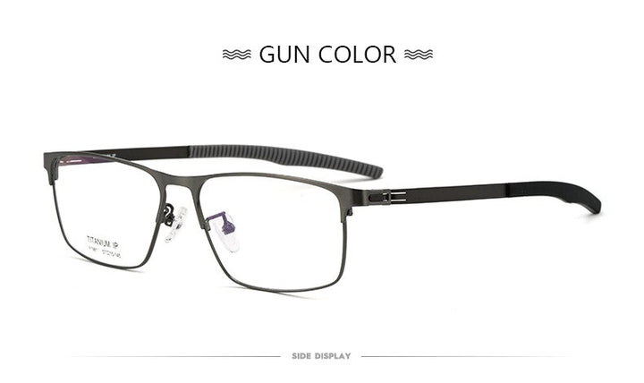 Hotochki Men's Full Rim Titanium Square Frame Eyeglasses F1981 Full Rim Hotochki