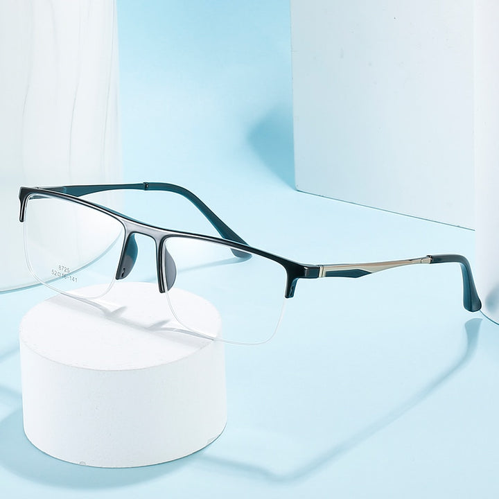 Handoer Unisex Semi Rim Square Alloy Eyeglasses 8725 Semi Rim Handoer