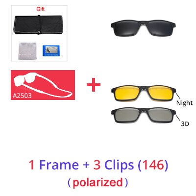 Ralferty Multi-Function Magnet Sunglasses Men Women UV400 Polarized Sun  Glasses Clip 3 Lenses Clips On