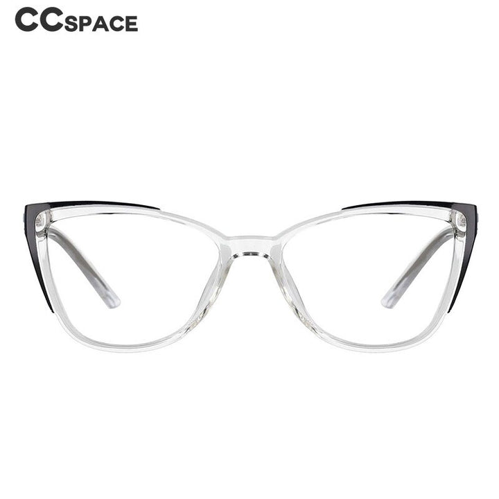 CCspace Unisex Full Rim Square Cat Eye Tr 90 Titanium Frame Eyeglasses 53103 Full Rim CCspace