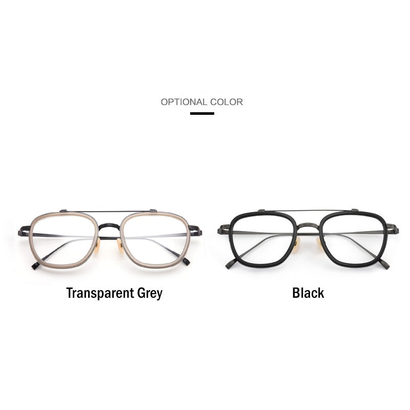 Muzz Unisex Full Rim Square Titanium Acetate Frame Eyeglasses 5209 Full Rim Muzz