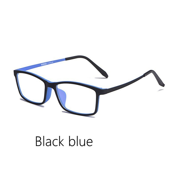 Yimaruili Unisex Full Rim Square Tr 90 Titanium Eyeglasses HR3048 Full Rim Yimaruili Eyeglasses Black blue