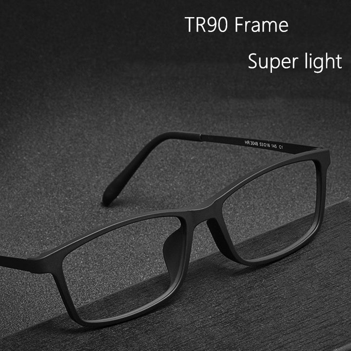 Yimaruili Unisex Full Rim Square Tr 90 Titanium Eyeglasses HR3048 Full Rim Yimaruili Eyeglasses