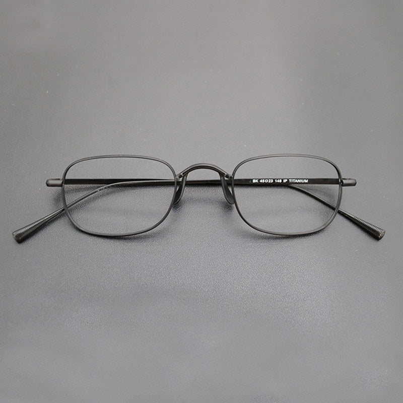 Gatenac Unisex Full Rim Square Titanium Frame Eyeglasses Gxyj708 Full Rim Gatenac Black