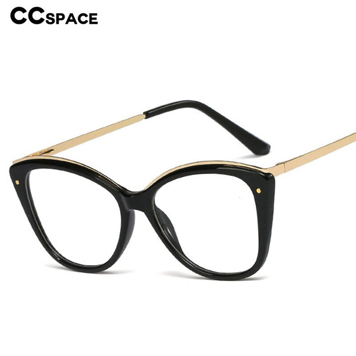 CCspace Unisex Full Rim Square Cat Eye Tr 90 Titanium Frame Eyeglasses 48168 Full Rim CCspace
