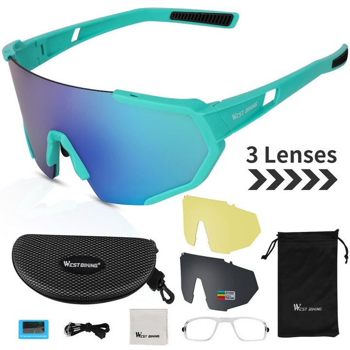 West Biking Men's Full Rim Tr 90 Polarized Sport Cycling Sunglasses YP0703133 Sunglasses West Biking Lake blue China