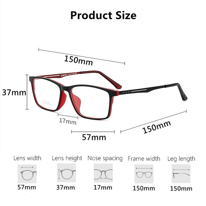 Hdcrafter Men's Full Rim Square Titanium Frame Eyeglasses Y2012 Full Rim Hdcrafter Eyeglasses