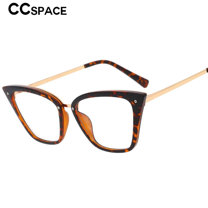 CCspace Unisex Full Rim Square Cat Eye Tr 90 Titanium Frame Eyeglasses 53384 Full Rim CCspace