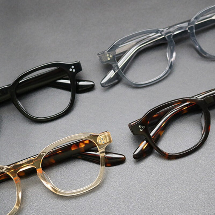 Gatenac Unisex Full Rim Square Acetate Frame Eyeglasses Gxyj684 Full Rim Gatenac