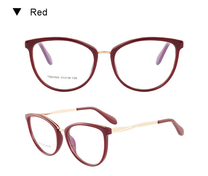 Hotony Women's Full Rim TR 90 Resin Round Frame Eyeglasses 7005 Full Rim Hotony