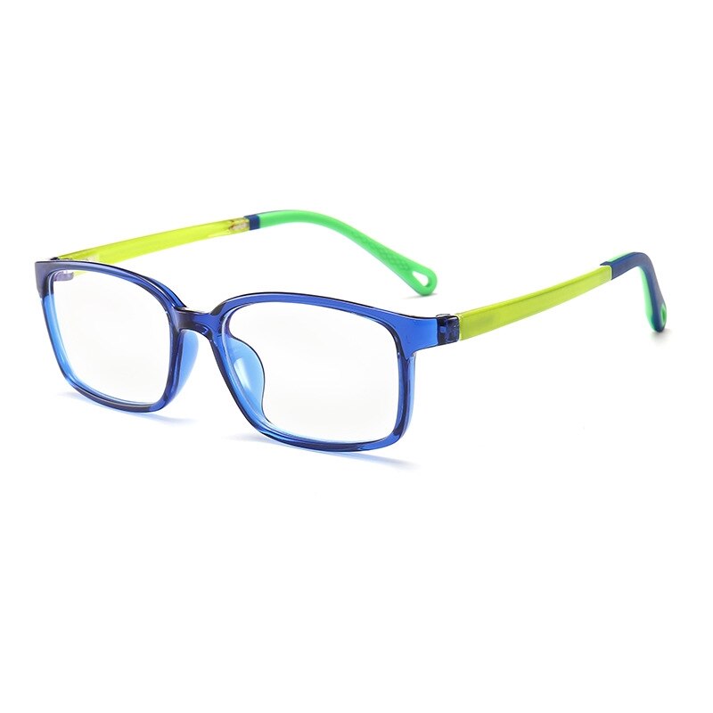 Yimaruili Unisex Children's Full Rim Silicone Frame Eyeglasses F1817 Full Rim Yimaruili Eyeglasses Blue Green