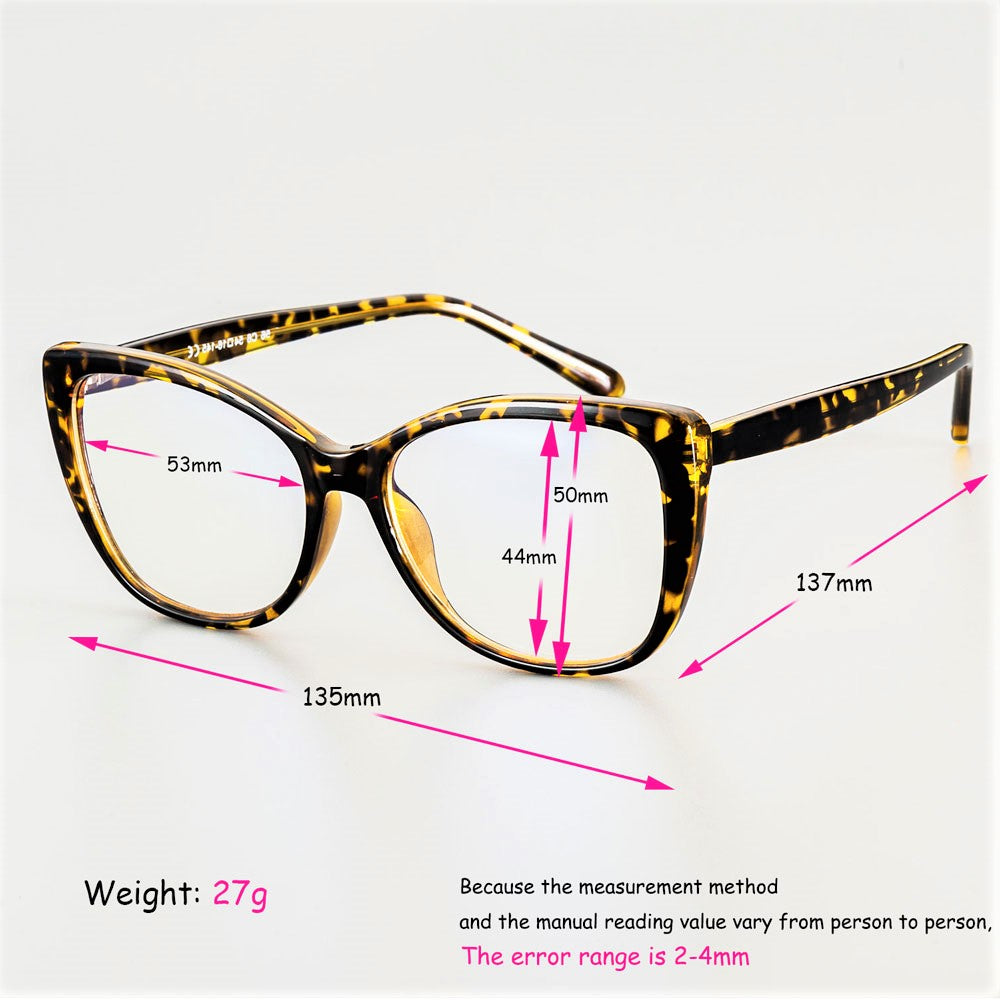 CCspace Unisex Full Rim Cat Eye Tr 90 Titanium Frame Eyeglasses 51015 Full Rim CCspace