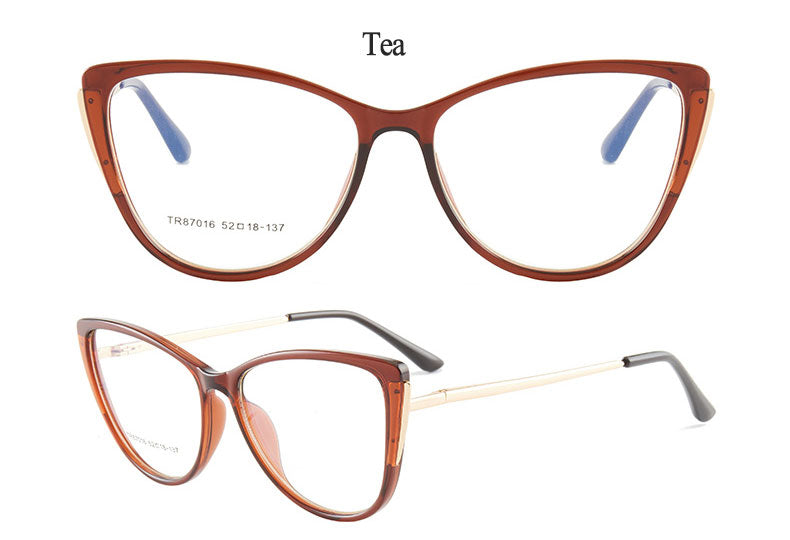 Hotony Women's Full Rim TR 90 Resin Cat Eye Frame Eyeglasses 7016 Full Rim Hotony