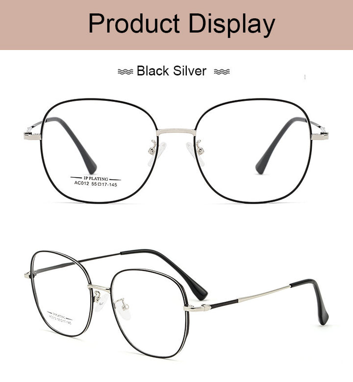 Hotony Unisex Full Rim Aluminum Magnesium Alloy Frame Eyeglasses AC012 Full Rim Hotony