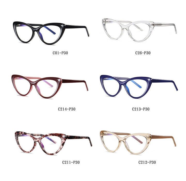 CCspace Unisex Full Rim Cat Eye Tr 90 Titanium Frame Eyeglasses 49082 Full Rim CCspace