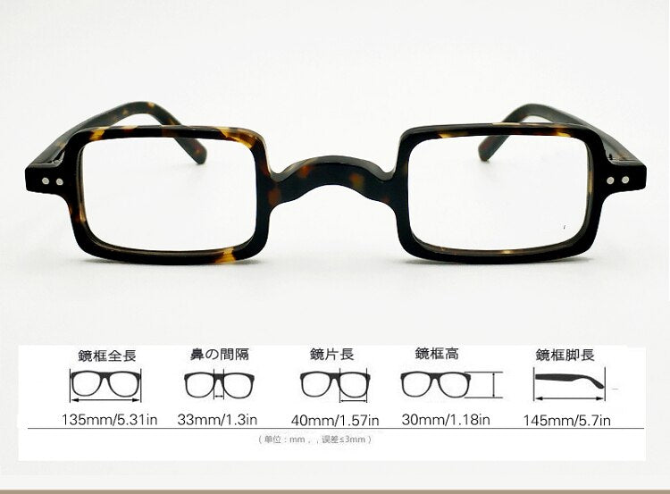Yujo Unisex Square Full Rim Acetate Eyeglasses FT6016 Full Rim Yujo
