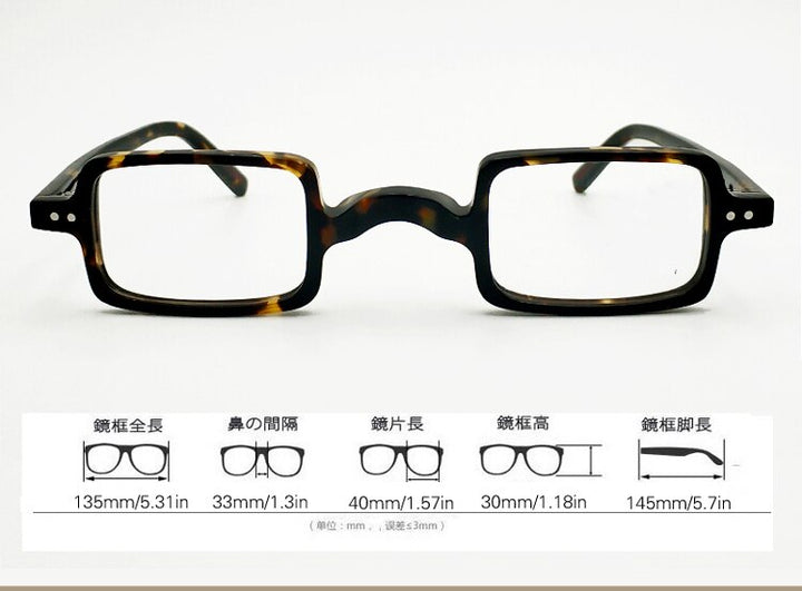 Yujo Unisex Square Full Rim Acetate Eyeglasses FT6016 Full Rim Yujo