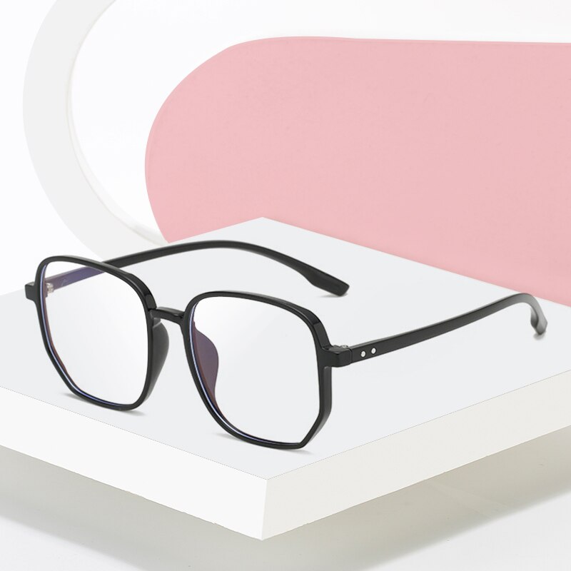 Hotony Women's Full Rim Oversized Round Square Tr 90 Eyeglasses 1535 Full Rim Hotony