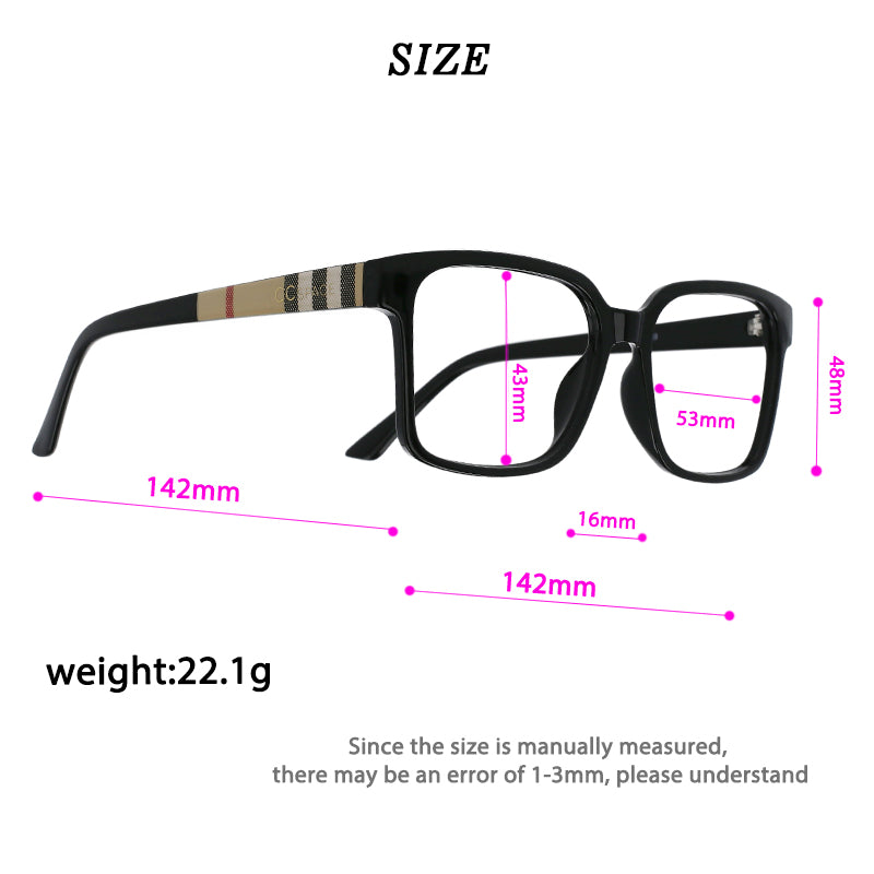 CCspace Unisex Full Rim Square Resin Frame Eyeglasses 51071 Full Rim CCspace