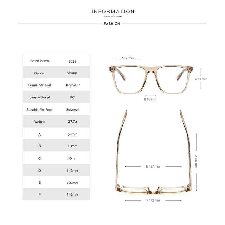 Hotochki Women's Full Rim Square TR-90 Resin Frame Eyeglasses 2023 Full Rim Hotochki