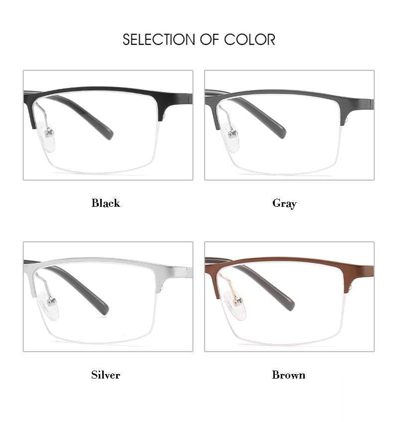 Hotony Unisex Semi Rim Square Alloy Frame Eyeglasses CX6342 Semi Rim Hotony