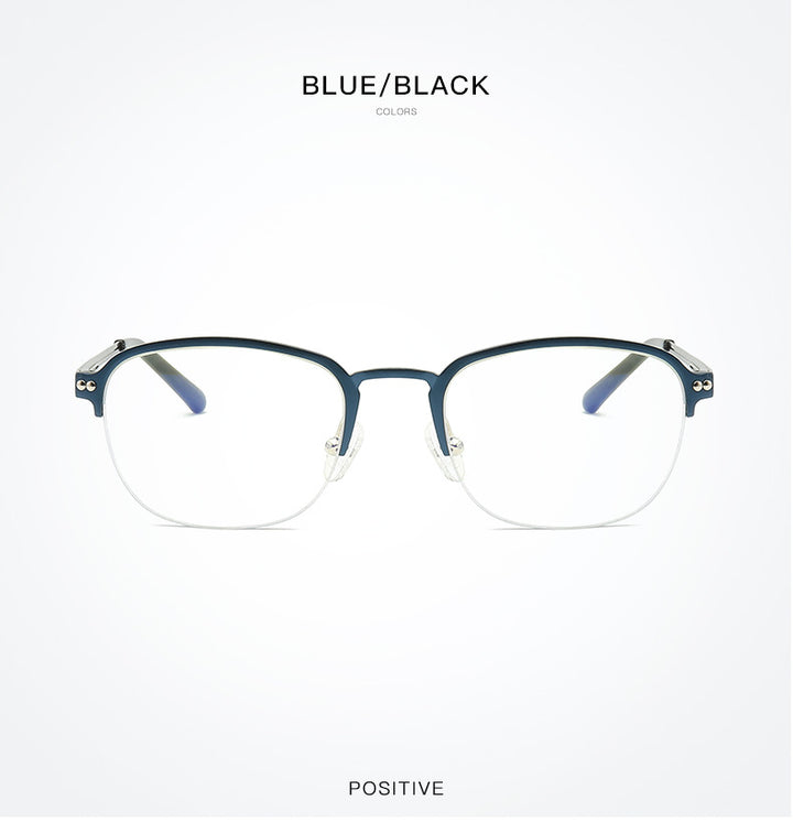 Hdcrafter Unisex Semi Rim Square Titanium Frame Eyeglasses 6097 Semi Rim Hdcrafter Eyeglasses