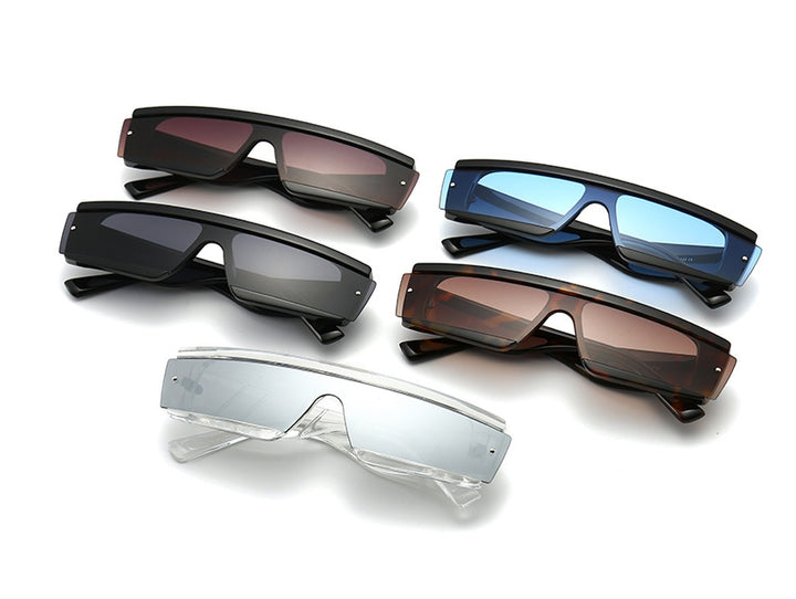 CCspace Unisex Full Rim Square Resin One Lens Steam Punk Frame Sunglasses 46532 Sunglasses CCspace Sunglasses