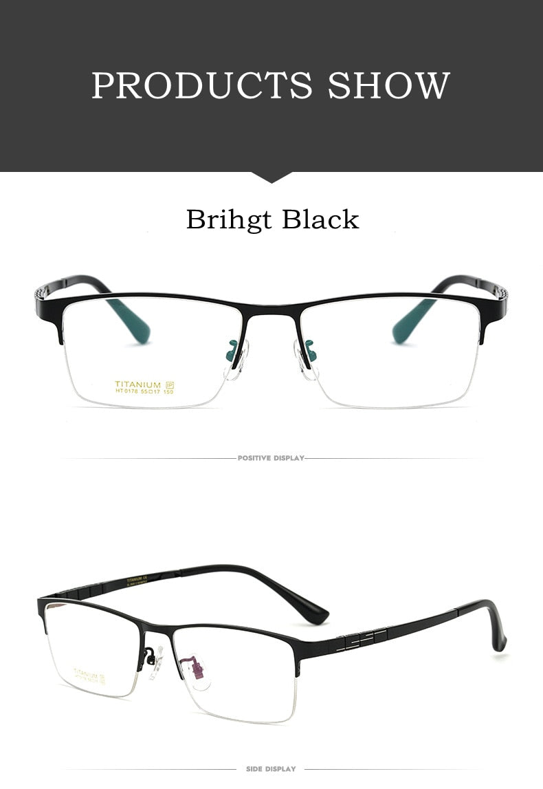Yimaruili Unisex Semi Rim Round Titanium IP Frame Eyeglasses  HT0178 Semi Rim Yimaruili Eyeglasses