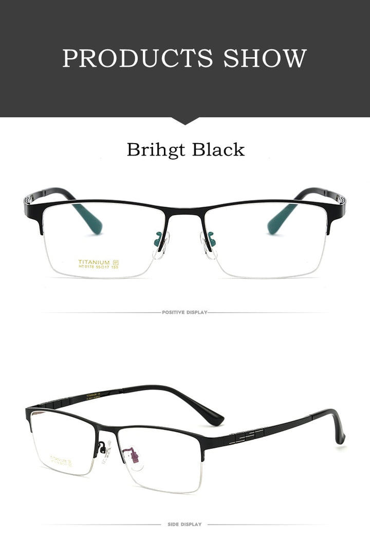 Yimaruili Unisex Semi Rim Round Titanium IP Frame Eyeglasses  HT0178 Semi Rim Yimaruili Eyeglasses