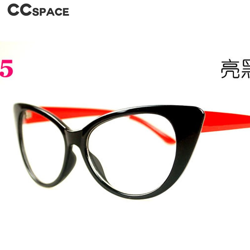 CCspace Unisex Full Rim Cat Eye Tr 90 Titanium Frame Eyeglasses 49197 Full Rim CCspace
