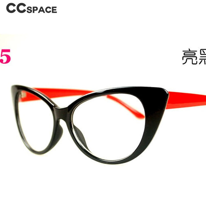 CCspace Unisex Full Rim Cat Eye Tr 90 Titanium Frame Eyeglasses 49197 Full Rim CCspace