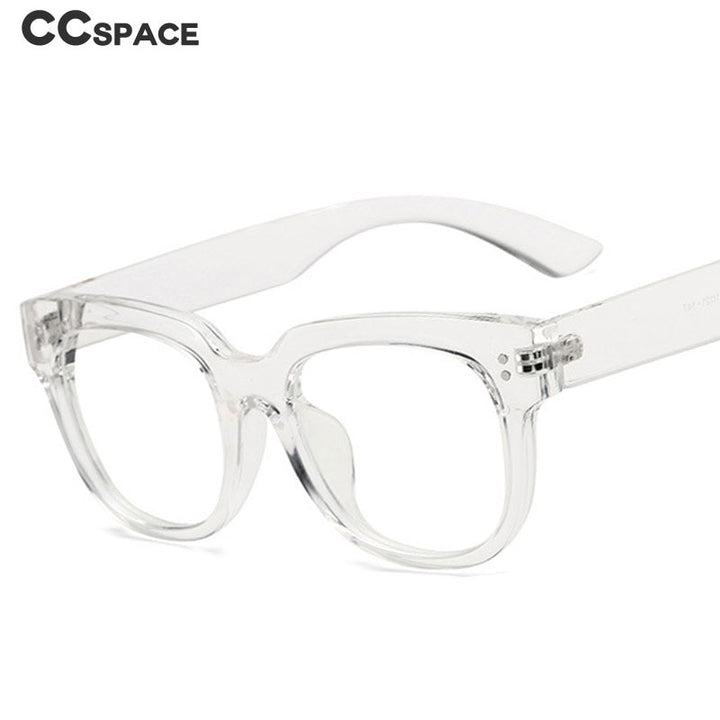 CCspace Unisex Full Rim Square Rectangle Resin Alloy Rivet Frame Eyeglasses 47086 Full Rim CCspace