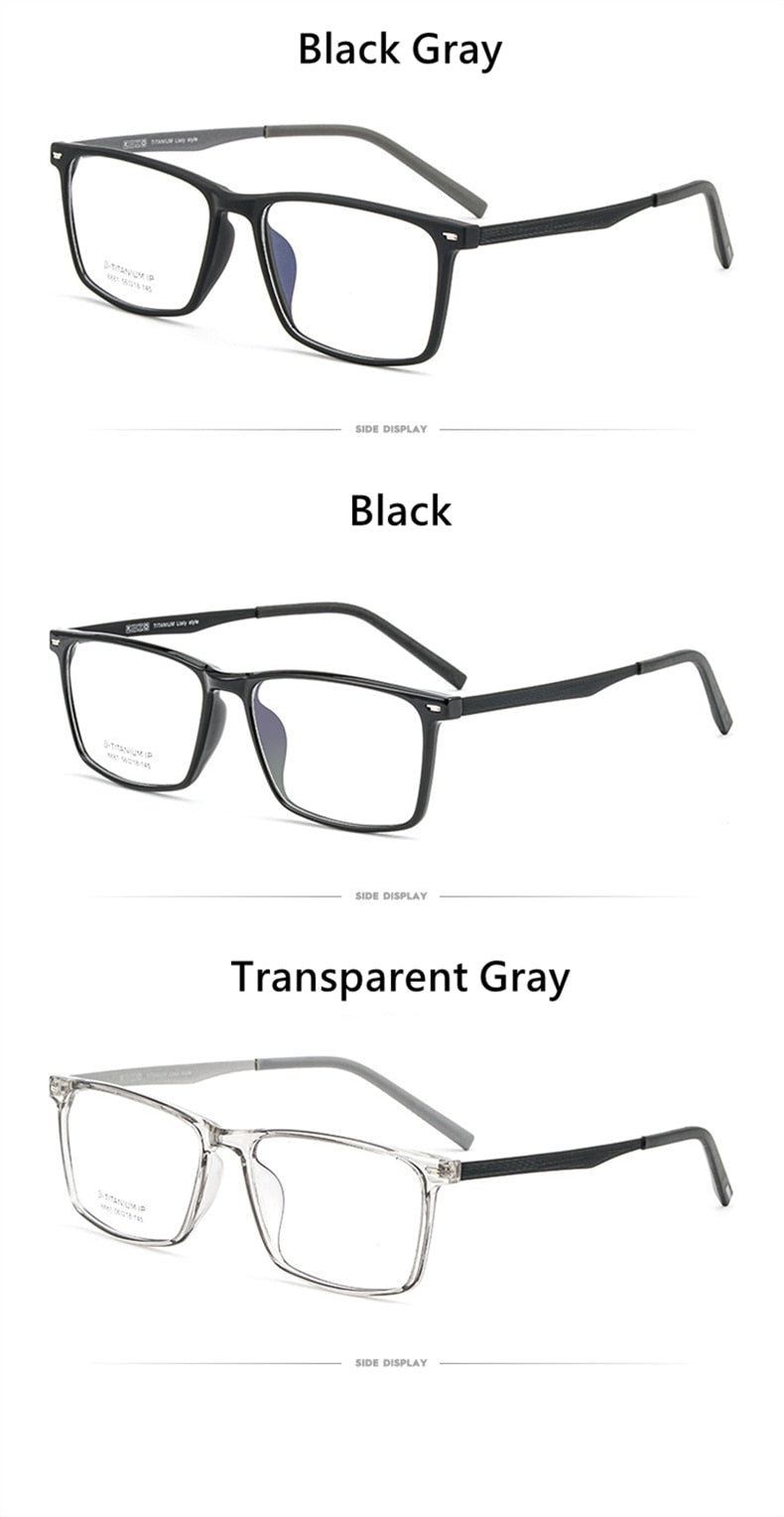 Yimaruili Men's Full Rim TR 90 Resin β Titanium Frame Eyeglasses 8881 Full Rim Yimaruili Eyeglasses
