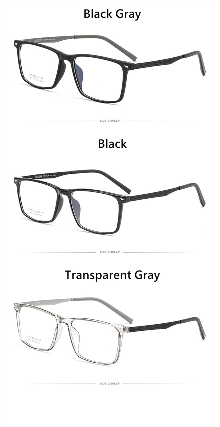 Yimaruili Men's Full Rim TR 90 Resin β Titanium Frame Eyeglasses 8881 Full Rim Yimaruili Eyeglasses