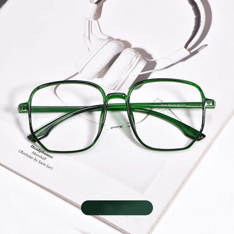 Yimaruili Unisex Full Rim Acetate Polygon Frame Eyeglasses D147 Full Rim Yimaruili Eyeglasses Green